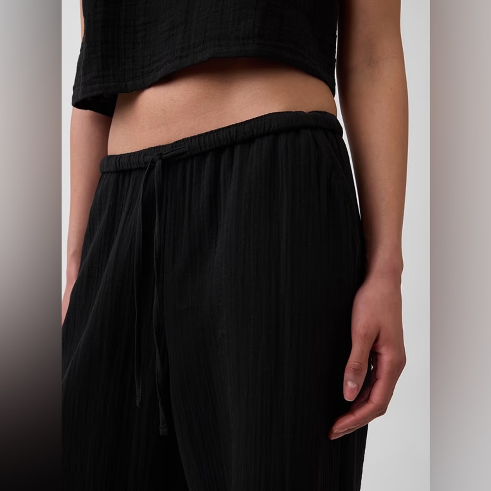 NWT! GAP Black Cotton Gauze Easy Split-Hem Pants - Multiple🩷 877642 - Picture 5 of 8